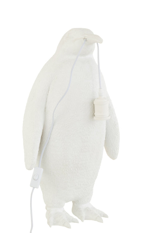 J-Line tafellamp Pinguïn - polyresin - wit - large