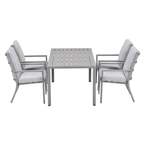 Garden Impressions Tuinset Senja 5-delig taupe - Kasper tuintafel 160x90 cm