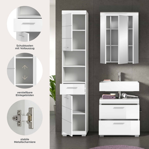 Furnilux Badkamercombinatie Scout 3-Delig - 112cm x 191cm x 37cm