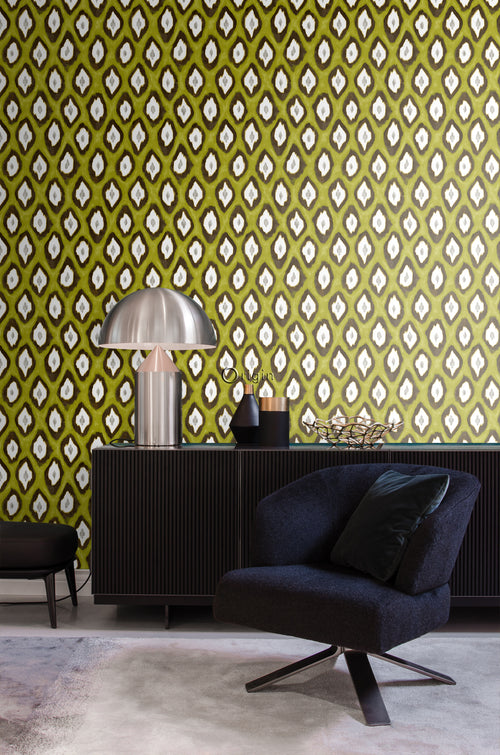 Origin Wallcoverings behang ikat motief okergeel - 53 cm x 10,05 m - 346921 - vtwonen shop