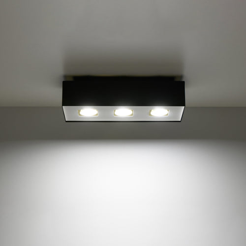 Sollux Lighting Plafondlamp MONO 3 zwart - 34x14x11cm