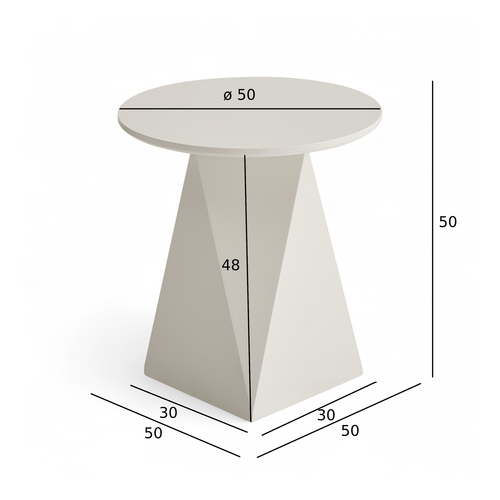Furnhouse ronde salontafel Aura - Crème wit - Ø 50 cm