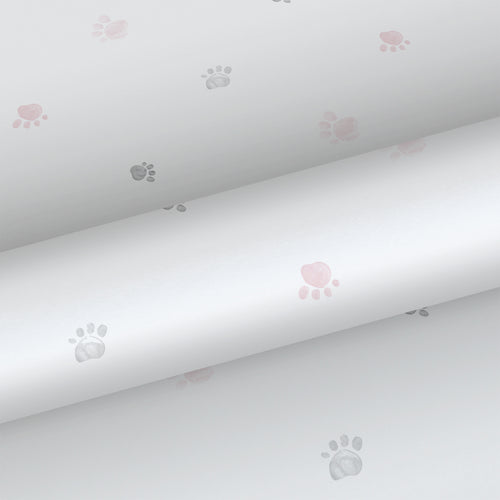 Sanders & Sanders behang pootafdrukken roze, grijs en wit - 53 cm x 10 m - 640582