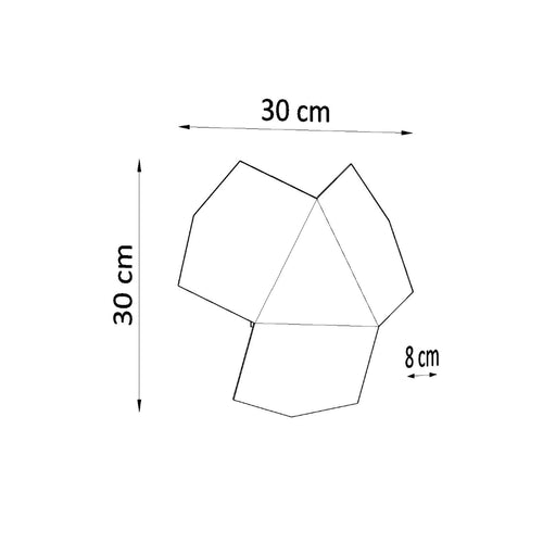 Sollux Lighting Wandlamp TRE zwart - 30x30x8cm