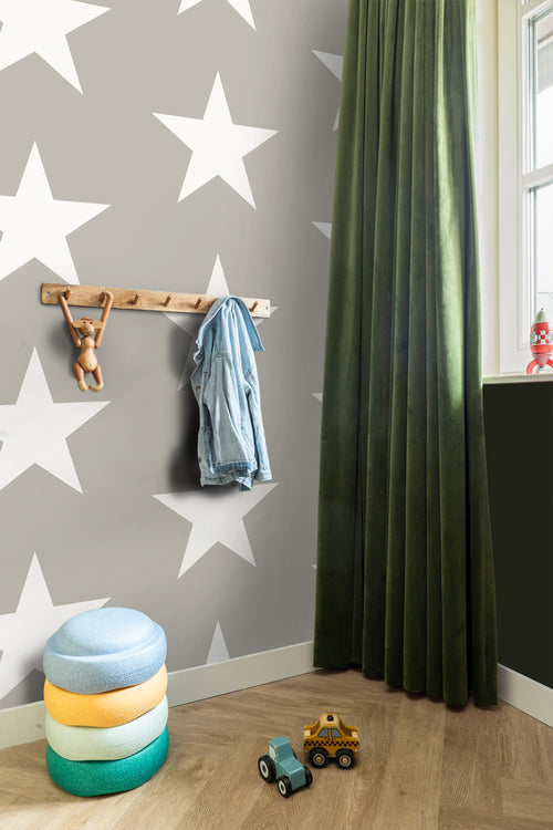 ESTAhome behang sterren warm grijs - 53 cm x 10.05 m - 128702