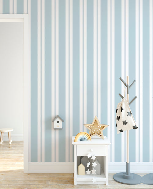 Sanders & Sanders behang strepen blauw - 53 cm x 10 m - 640310
