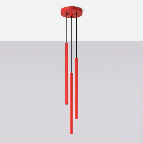 Sollux Lighting Hanglamp PASTELO 3P rood - 19,5x19,5x115cm