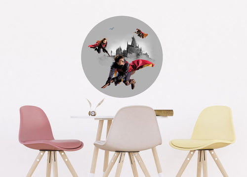Sanders & Sanders zelfklevende behangcirkel Harry Potter Zweinstein grijs en rood - Ø 70 cm - 601295