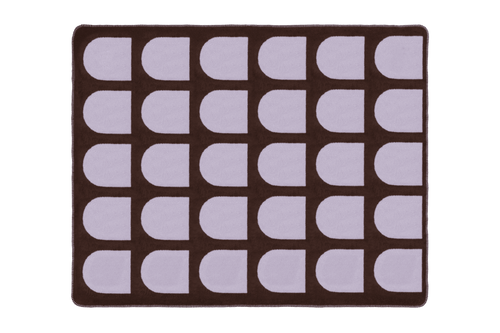noo.ma Gilli Throw katoenen plaid met geometrische print Lilac & Brown