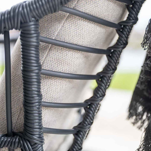Margriet dining fauteuil- carbon black - zwart -desert sand