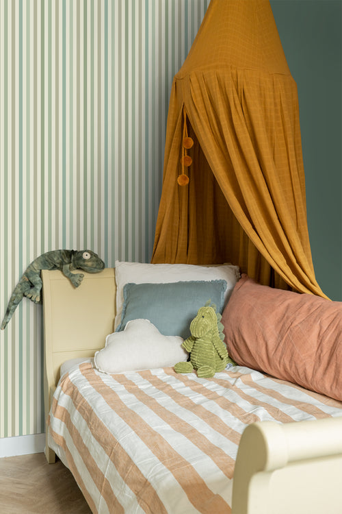 ESTAhome behang strepen groen - 50 x 900 cm - 131603 - vtwonen shop