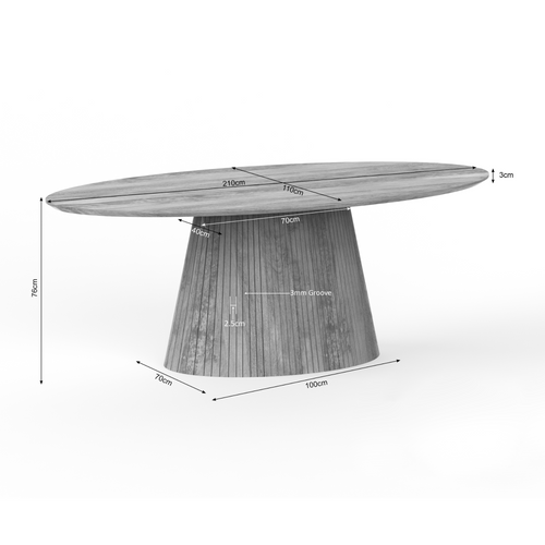 Starfurn  eettafel Lana - bruin - 110x210x76cm