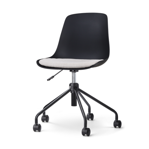 Nolon Nout-Liv Bureaustoel Zwart - Beige Kussen - Zwart Onderstel - vtwonen shop