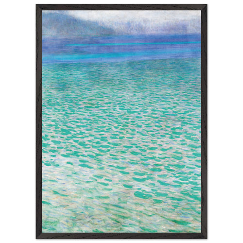 Artfulprints Poster met Lijst Gustav Klimt - Attersee   - 50x70 cm - Turquoise