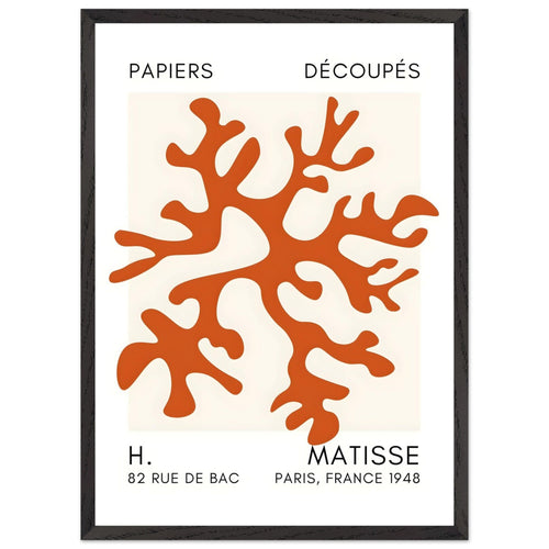Artfulprints Poster met Lijst Matisse – Dreamy coral flower orange   - 50x70 cm - Oranje