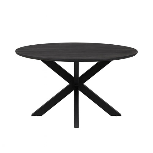 StarFurn Eettafel New York - Rond Zwart Hout - 110x110x76cm - vtwonen shop
