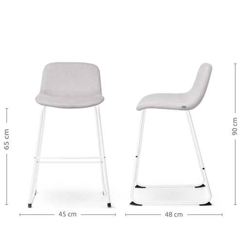 Nolon Nino-Mats Barkrukken Set van 2 - Beige - Wit - 65 cm - vtwonen shop