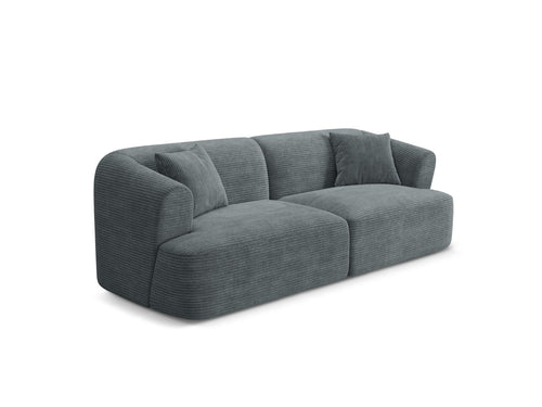 Cosmopolitan Design Modulaire bank Campi 3-zits, ribfluwelen donkergrijs - 90x220x70cm
