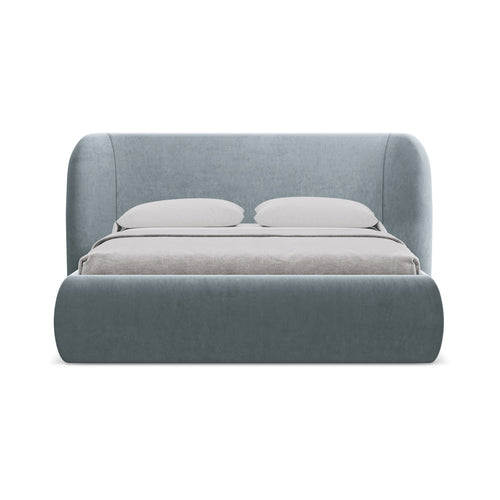 LaMiaSofa Bed met opbergruimte Trieste - velours - lichtblauw - 230x215x110