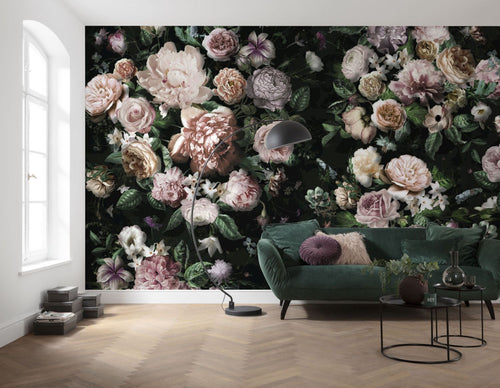 Sanders & Sanders fotobehang bloemen roze en groen - 400 x 250 cm - 612479 - vtwonen shop