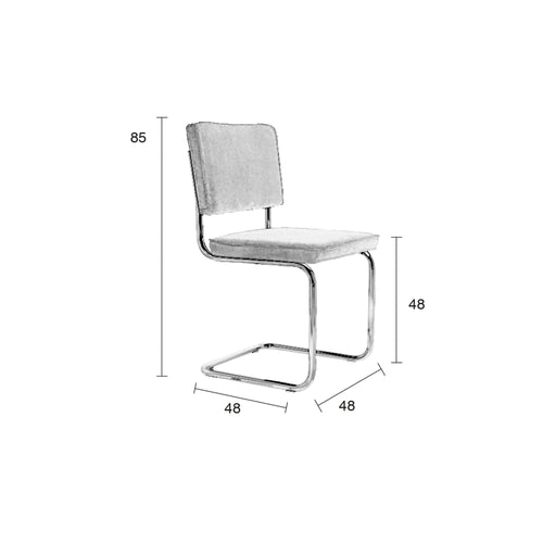 Zuiver Ridge Rib Eetkamerstoelen Oranje - Set van 2