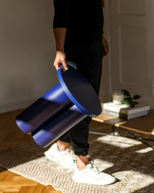 noo.ma Oly Stool - ronde multifunctionele kruk/zijtafel, Auburn Red