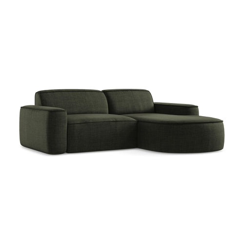 LaMiaSofa hoekbank rechts Melissa - textuurstof - olijf - 224x166x70