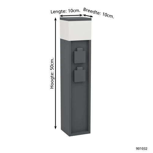 EGLO stopcontact zuil buiten Park5 - e27 - 50 cm - antraciet/wit
