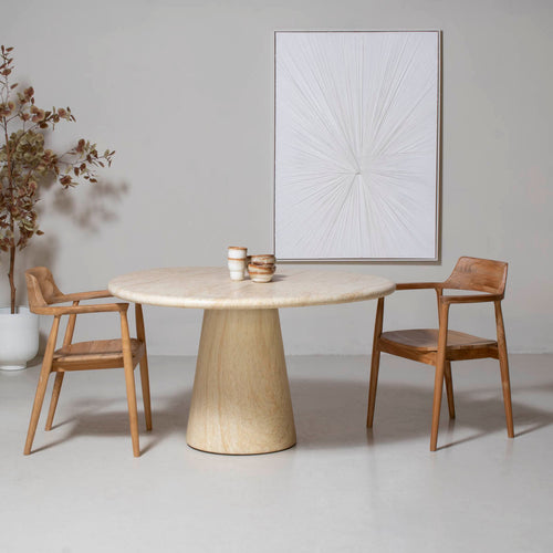 DÉJA Living Eettafel Vejen - Lichtbruin Composiet - 130x130x76cm - vtwonen shop