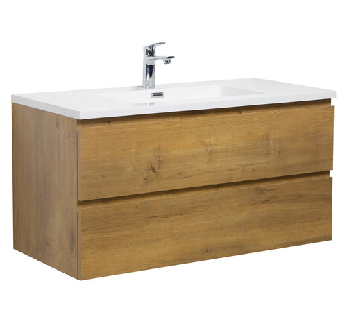 Badplaats Badkamermeubel Set Angela 100 cm – Eiken – Badmeubel met Wastafel