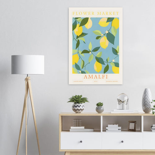 Artfulprints Poster met Lijst Flower market - Amalfi   - 50x70 cm - Meerkleurig