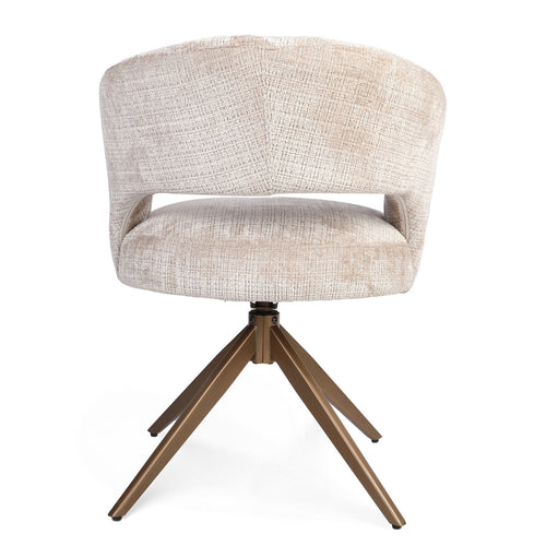 Starfurn Eetkamerstoel Demi - Beige/Brons - Set van 2