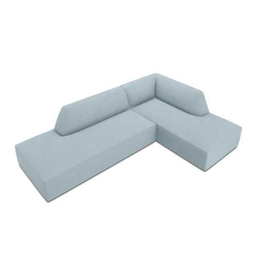 Cosmopolitan Design - Modulaire hoekbank rechts Siena 4-zits, ribfluwelen lichtblauw - 180x273x69cm