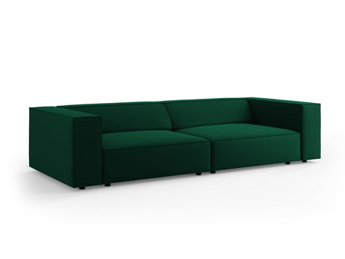 Cosmopolitan Design Bank Arendal 4-zits, flueel, flessengroen - 102x244x70cm