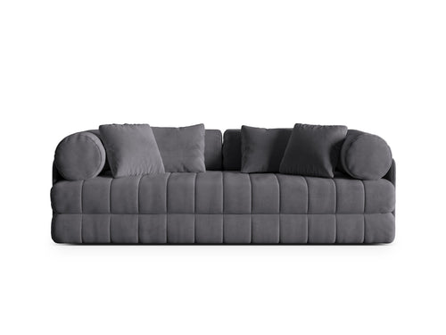 Cosmopolitan Design Converteerbare bank Kemi 3-zits, flueel donkergrijs - 95x206x70cm