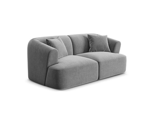 Cosmopolitan Design Modulaire bank Campi 2-zits, flueel grijs - 90x180x70cm