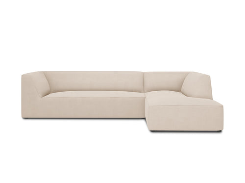 Micadoni rechter hoekbank Ruby 4-zits, structurele stof, beige - 180x273x69cm
