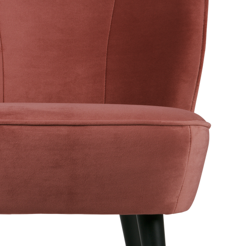 WOOOD fauteuil Sara - Velvet - Bordeauxrood- 71x59x70