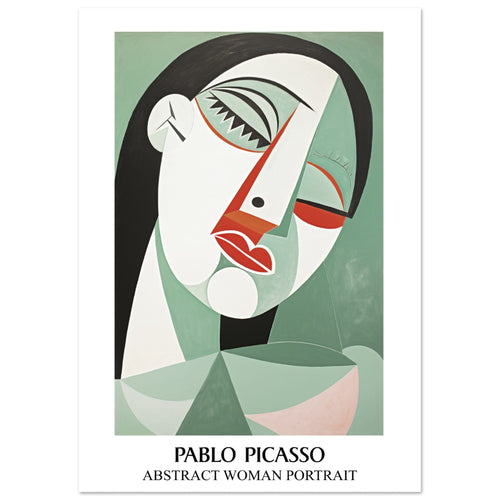 Artfulprints  Pablo Picasso - Abstract woman portrait   poster A4 21x29.7 cm - vtwonen shop