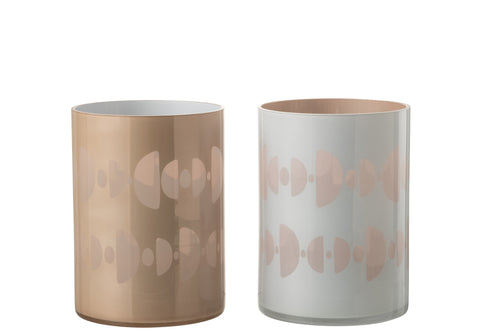 J-Line windlicht Halve Maan - glas - mix - large - 2 stuks - vtwonen shop