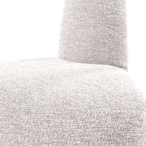 WOOOD eetbank hoek rond rugleuning Mojo Base - Bouclé - Ecru - 83x76x76