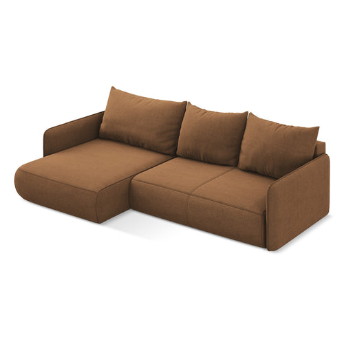 LaMiaSofa hoekbank links Palermo - textuurstof - terracotta - 240x148x86