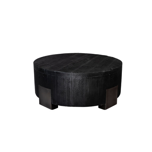 Dutchbone Coals Salontafel Rond 80 cm Hout - Zwart - vtwonen shop