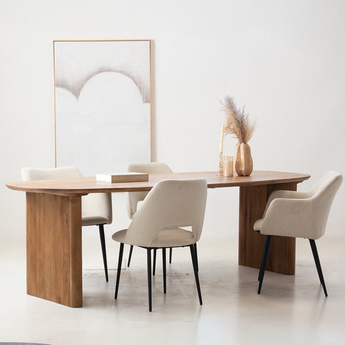 Giga Meubel Eettafel Aya - Deens Ovaal - Mangohout - Naturel - 250cm