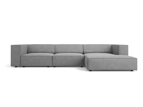Cosmopolitan Design rechter hoekbank Arendal 4-zits, chenille met ribbeleffect, donkergrijs - 166x284x70cm
