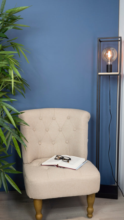 EGLO vloerlamp Libertad - e27 - 128,5 cm - zwart/bruin