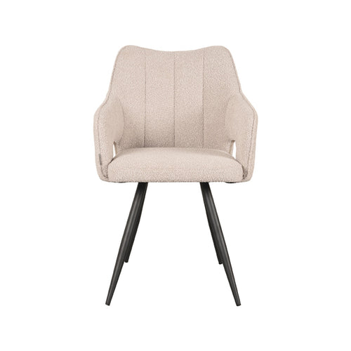 LABEL51 Eetkamerstoel Noud - Naturel Bouclé - Zithoogte 49cm - vtwonen shop