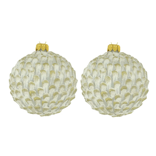 Dagmara kerstbal – glas – set van 2 – met een textuur oppervlak - vtwonen shop