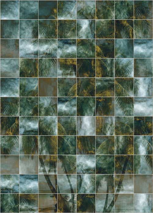 Sanders & Sanders fotobehang palmbomen groen en beige - 200 x 280 cm - 611982