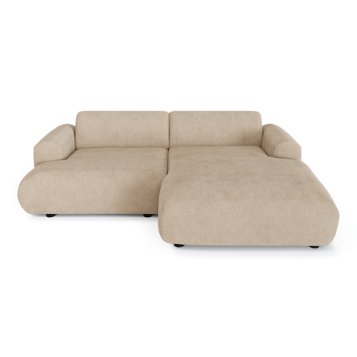 Sia Home - Rechthoekige hoekbank MYRA - corduroy beige 266cm